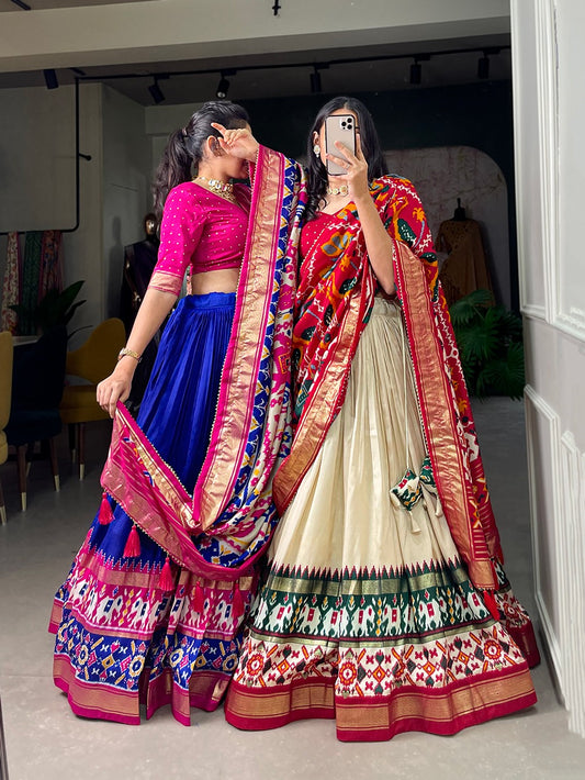 Tussar Silk Lehenga with Gotta Patti Dupatta